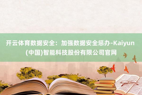 开云体育数据安全:加强数据安全惩办-Kaiyun (中国)智能科技股份有限公司官网