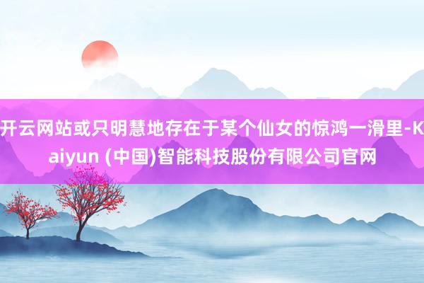 开云网站或只明慧地存在于某个仙女的惊鸿一滑里-Kaiyun (中国)智能科技股份有限公司官网