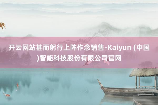 开云网站甚而躬行上阵作念销售-Kaiyun (中国)智能科技股份有限公司官网