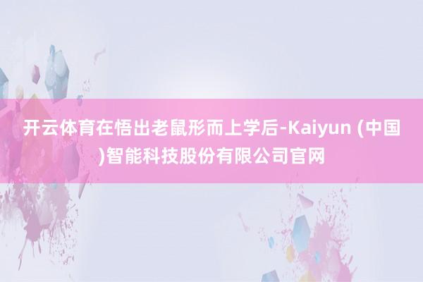 开云体育在悟出老鼠形而上学后-Kaiyun (中国)智能科技股份有限公司官网