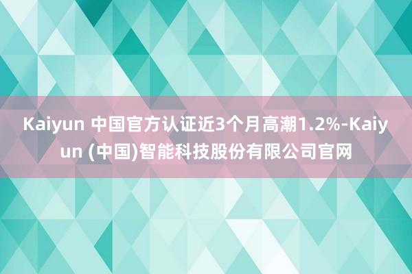 Kaiyun 中国官方认证近3个月高潮1.2%-Kaiyun (中国)智能科技股份有限公司官网