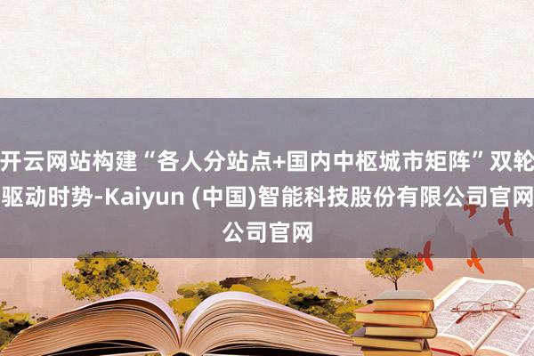 开云网站构建“各人分站点+国内中枢城市矩阵”双轮驱动时势-Kaiyun (中国)智能科技股份有限公司官网