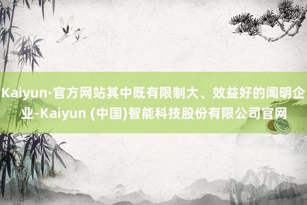 Kaiyun·官方网站其中既有限制大、效益好的闻明企业-Kaiyun (中国)智能科技股份有限公司官网