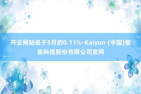 开云网站低于5月的0.11%-Kaiyun (中国)智能科技股份有限公司官网